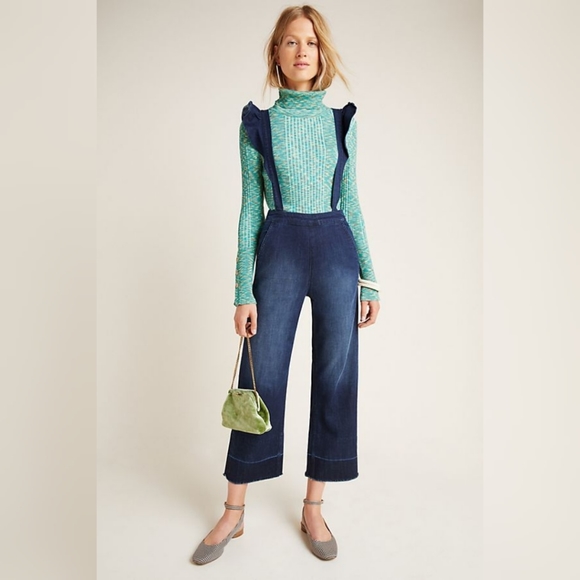 NWT Anthropologie Hepburn Crop Wide LegOveralls